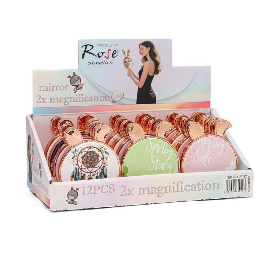 ROSE KATLANABİLİR CEP AYNASI 12* AY-22