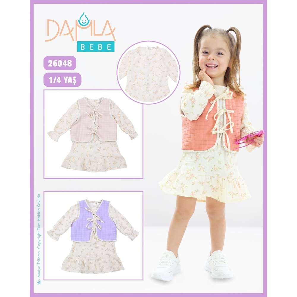 Damla Bebe 1-4 yaş kız Kapitone takım 26048