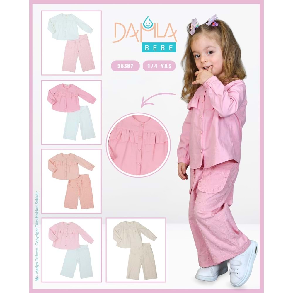 Damla Bebe 1-4 Yaş Gömlek Kız Takım 26587