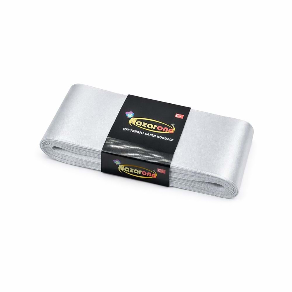 Nazarone Saten Kurdele Sade Beyaz No:22 60mm 3*