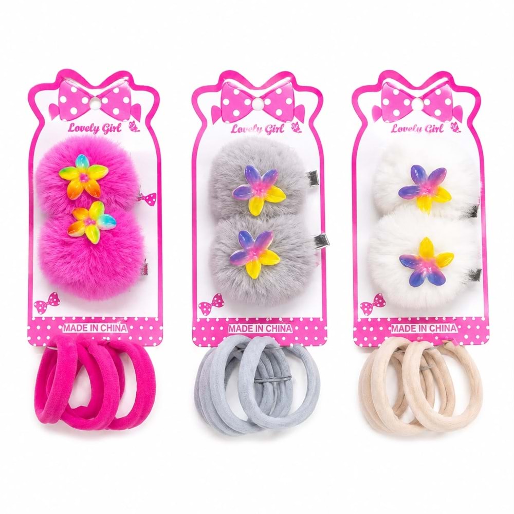 Ponpon Lastik Toka Set-4 12*