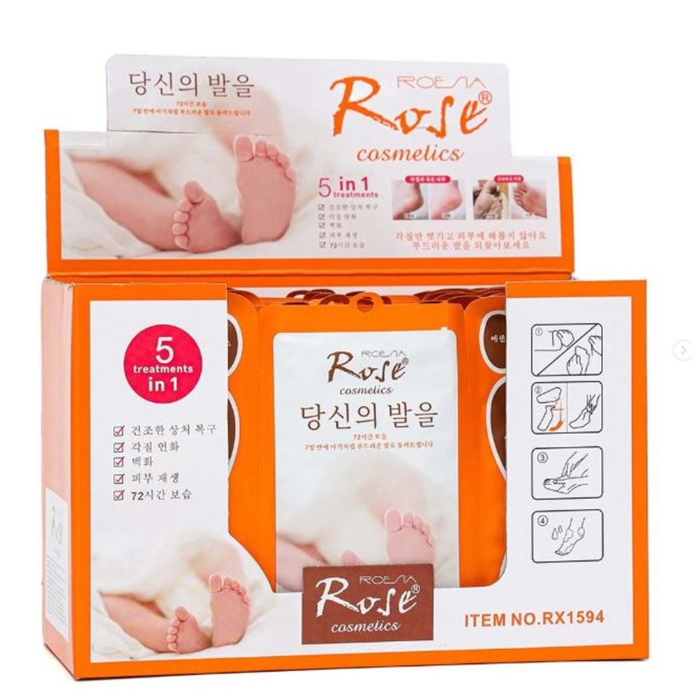 Rose 5in1 Ayak Bakım Maskesi 12*