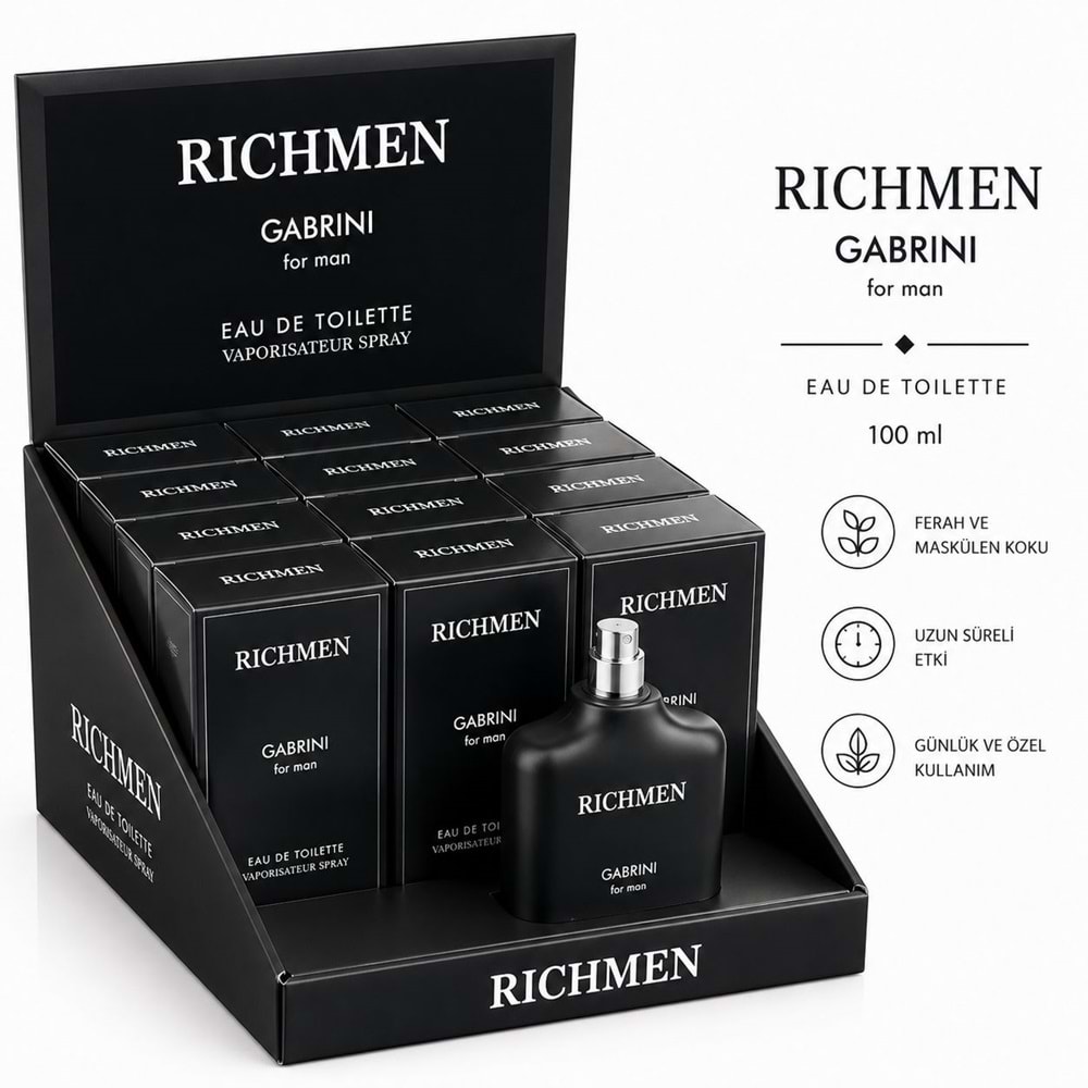 Gabrini Rıchmen Black Erkek Parfüm 100 ml 12*