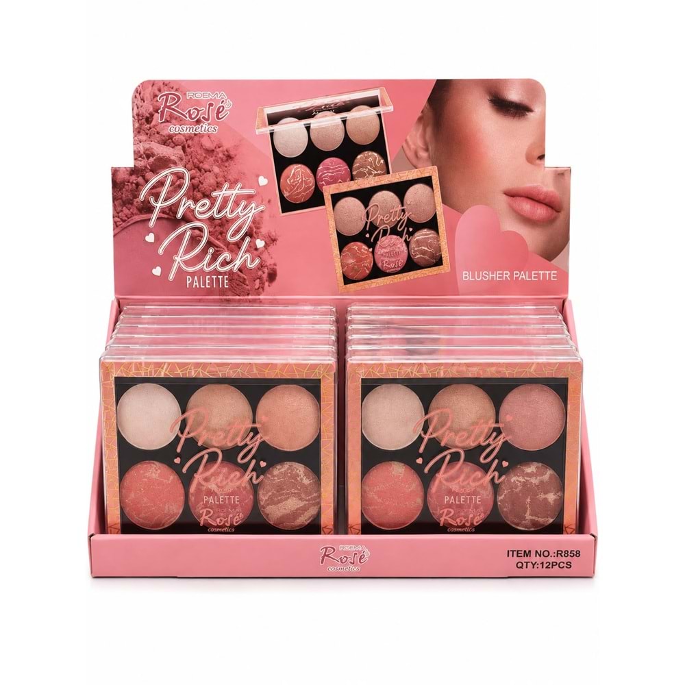Rose 6lı Allık & Aydınlatıcı r858 12*