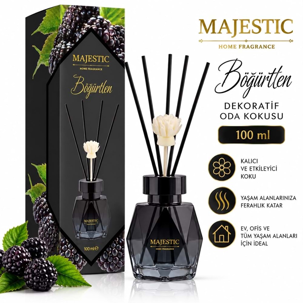 Majestic Kristal Dekoratif Oda Kokusu Böğürtlen 100 ml