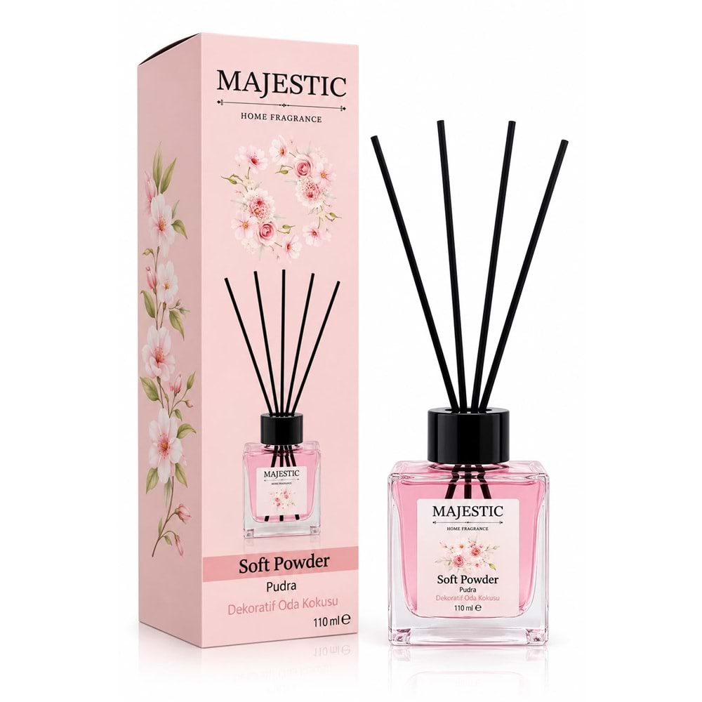 Majestic Bambu Çubuklu Oda Kokusu Soft Powder 110 Ml Kare