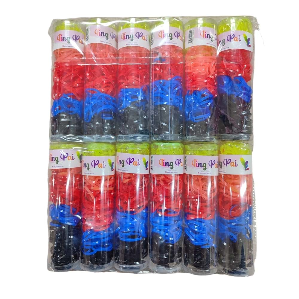 Cimcime Lastik Perma Büyük Rulo Renkli 12 li