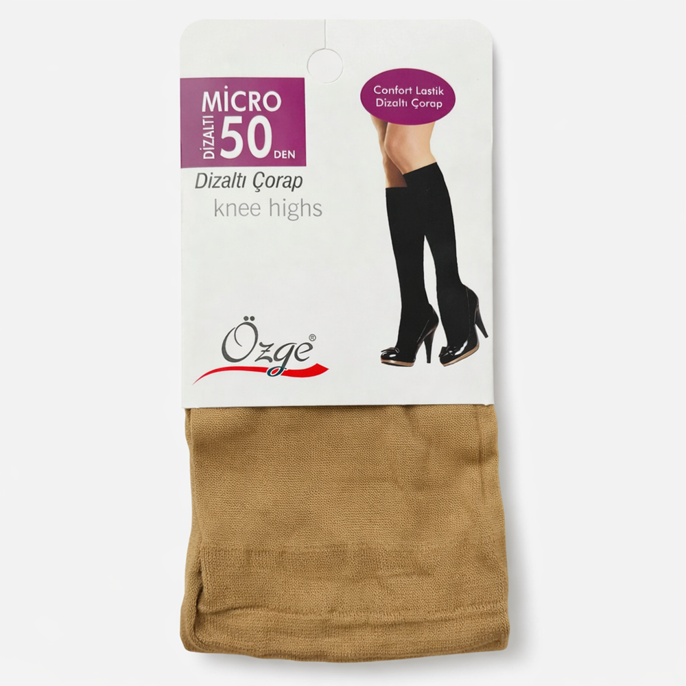 Özge Mikro 50 Dizaltı Çorap Bronz 12*