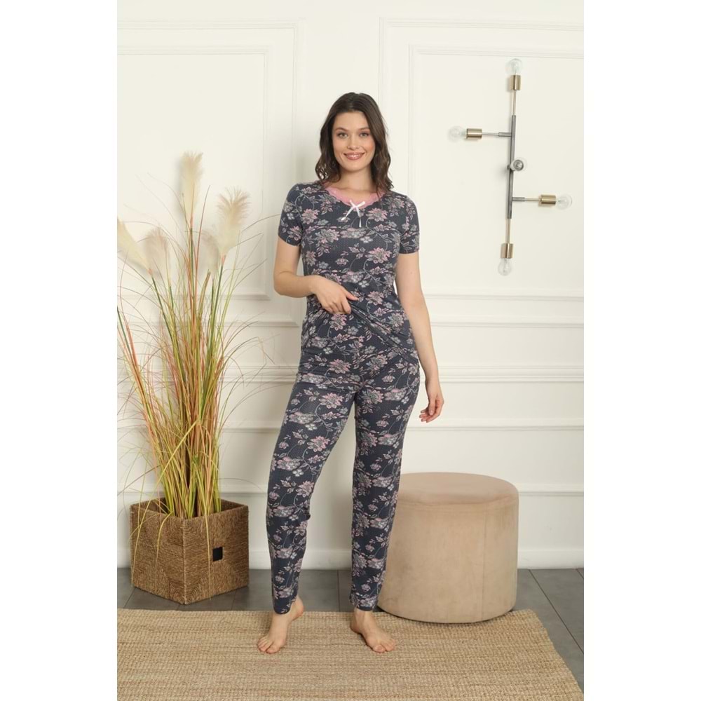 Polkan Viskon Kısa Kol Pijama Takımı 15954 4*
