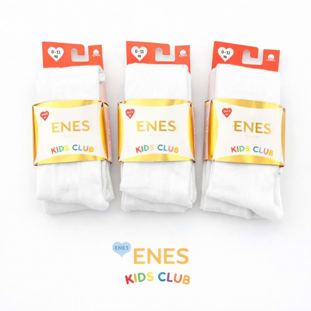 Enes Çocuk Sade Beyaz Külotlu Çorap 0-1 Yaş