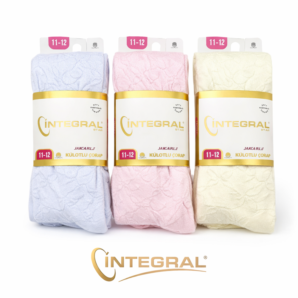 İntegral Jakarlı Çocuk Külotlu Çorap 11-12 Yaş