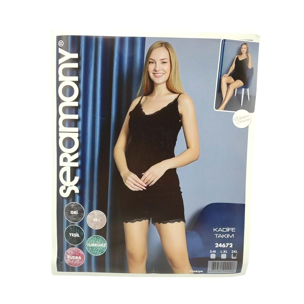 Seramony Kadife Şortlu Takım