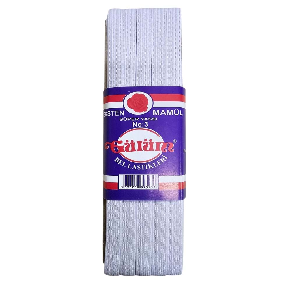 Gülüm Yassı No:3 Lastik Beyaz 5*