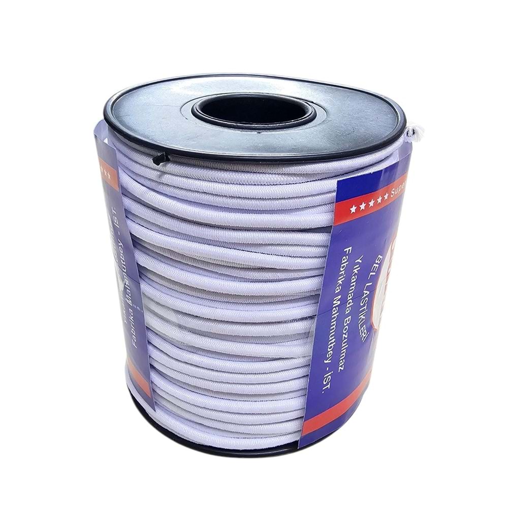 Gülüm 50mt Makara Yuvarlak Beyaz Lastik 10*