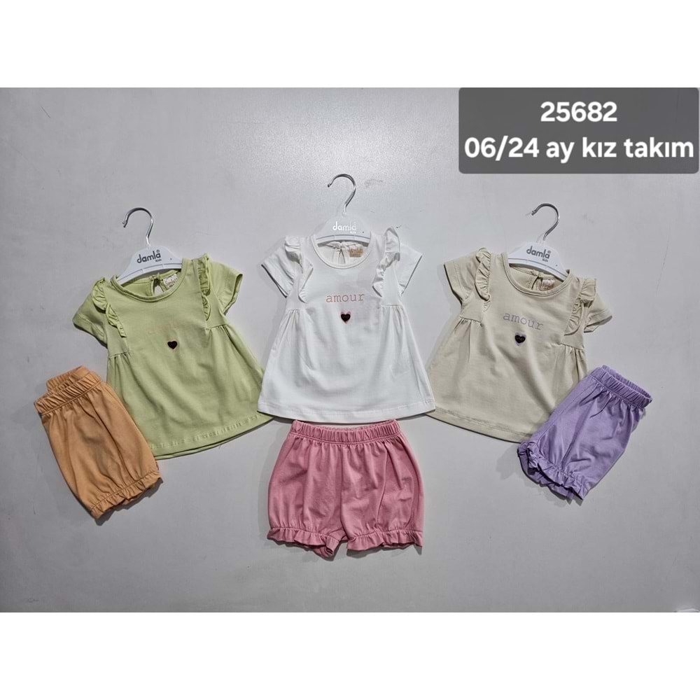 damla 06-24 ay amour baskılı kız takım 25682