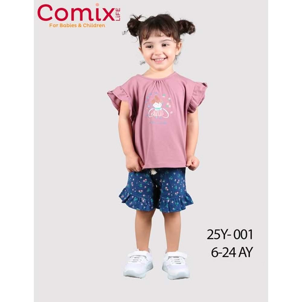 comix wısh 25y-001 kız bebe şort takım