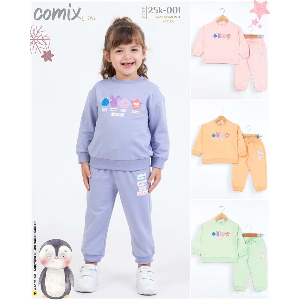 Comix Buddies Kız Takım 6-24 ay yeşil 25K-001