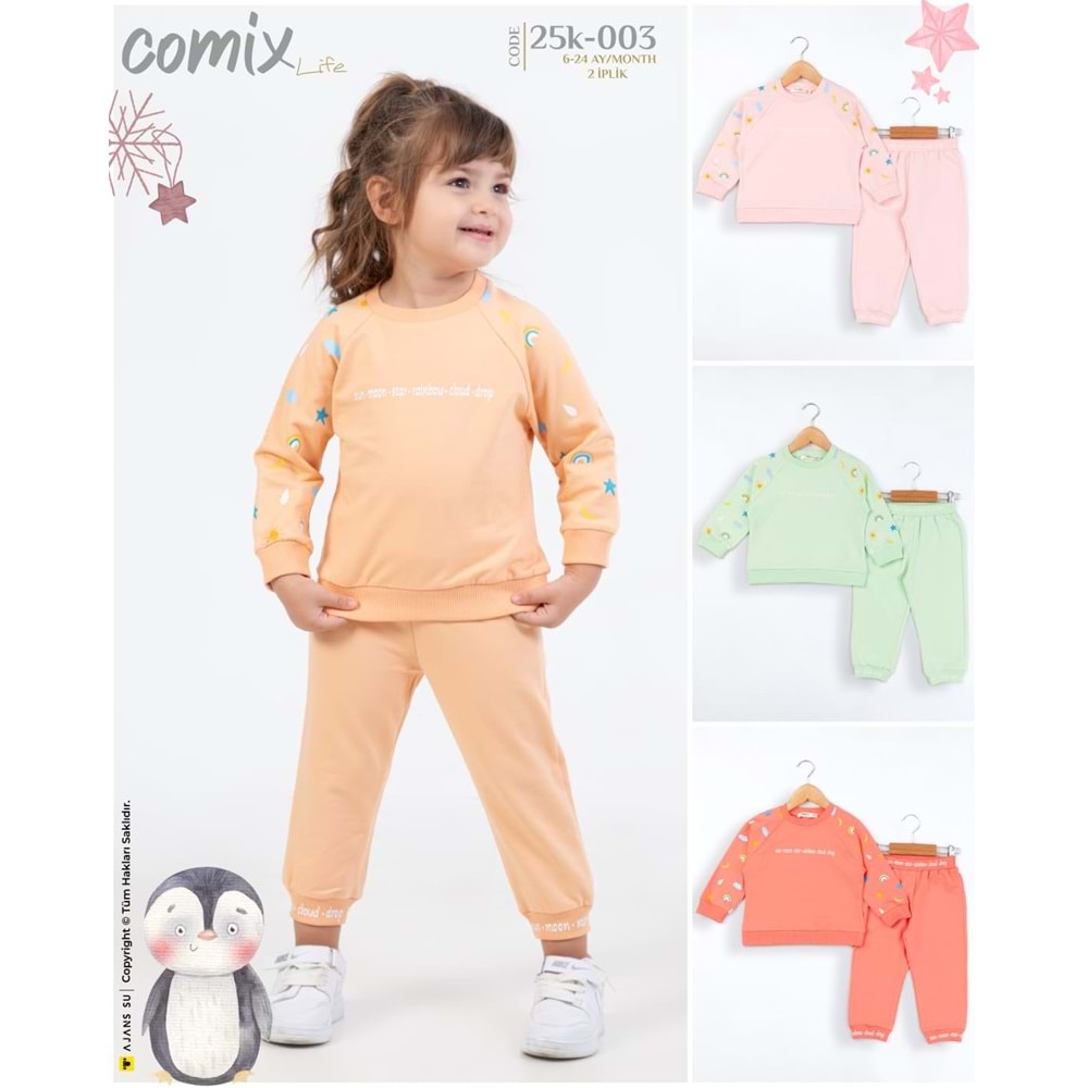 Comix Symbol Kız Takım 6-24 ay Somon 25K-003