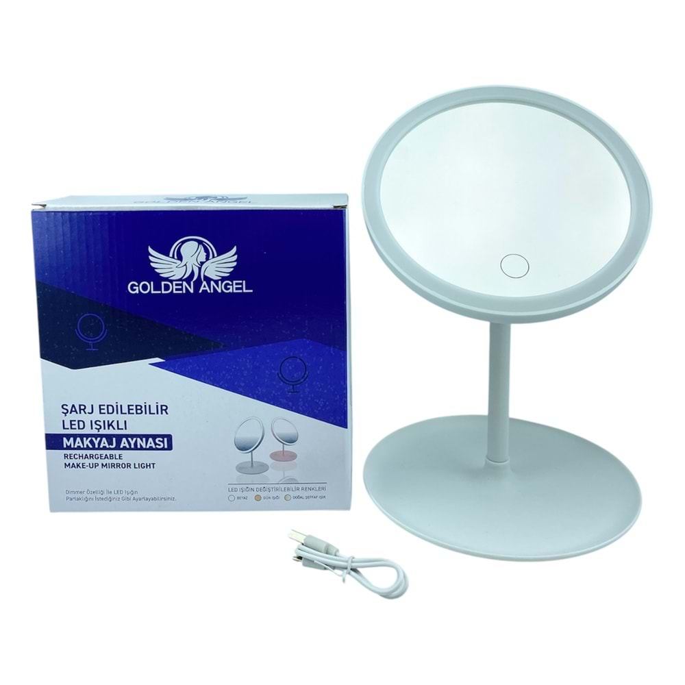 Golden Angel Işıklı Yuvarlak Makyaj Aynası AYN145