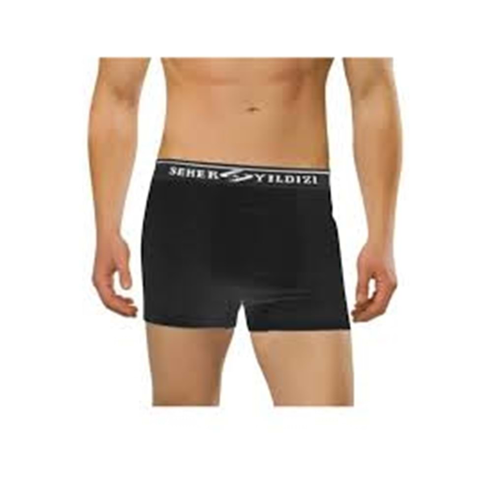 Seher Erkek Boxer Siyah L 6*