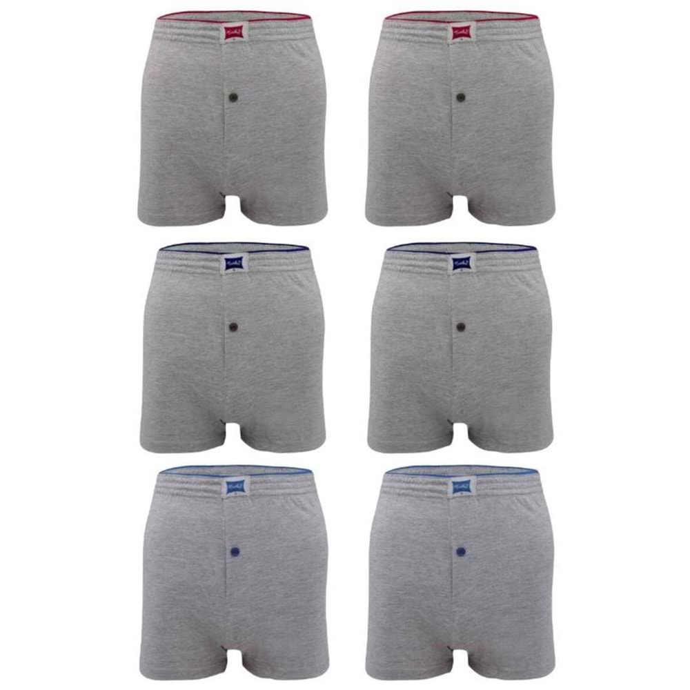 Tutku Erkek Penye Düz Boxer Gri L 10*
