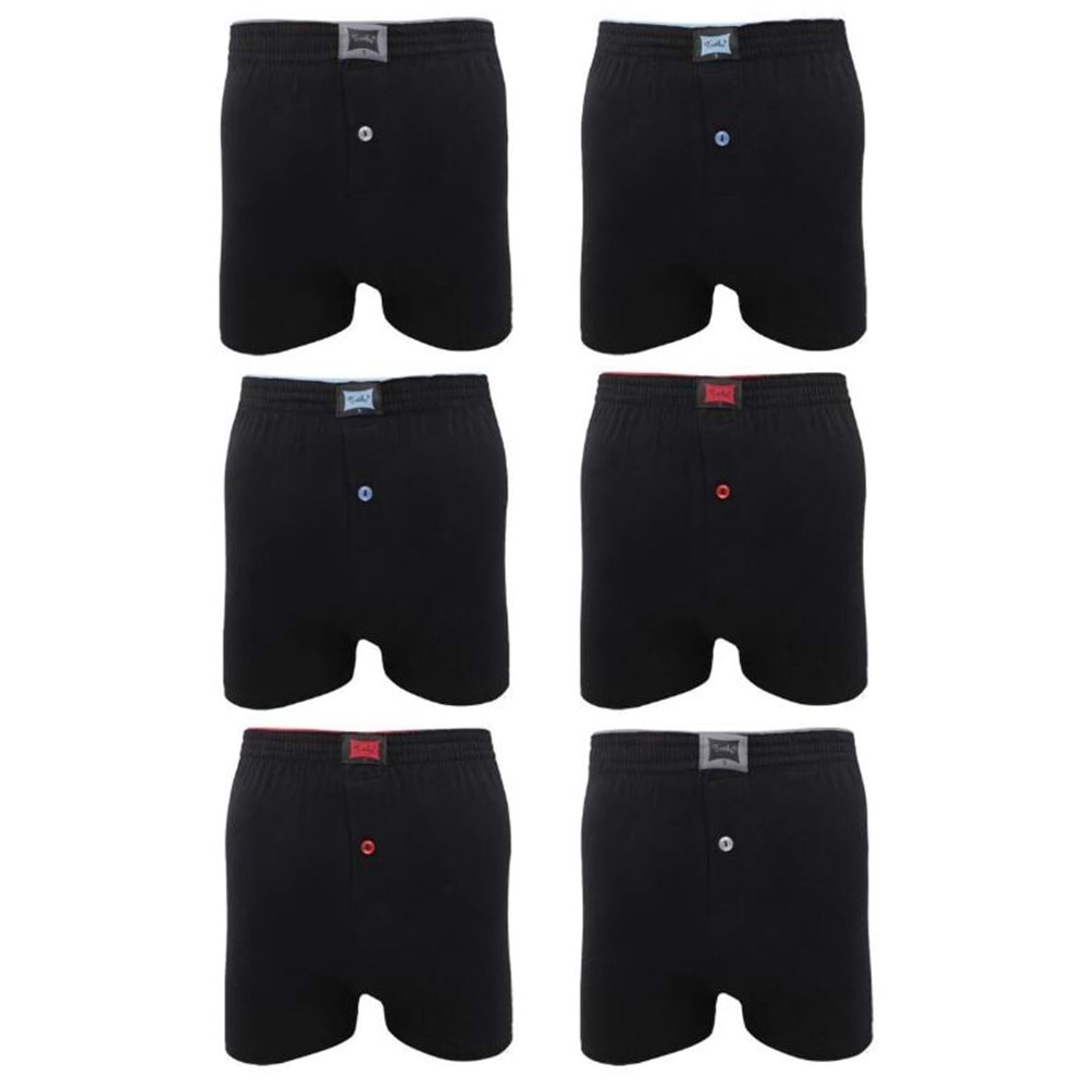 Tutku Erkek Penye Düz Boxer Siyah XL 10*