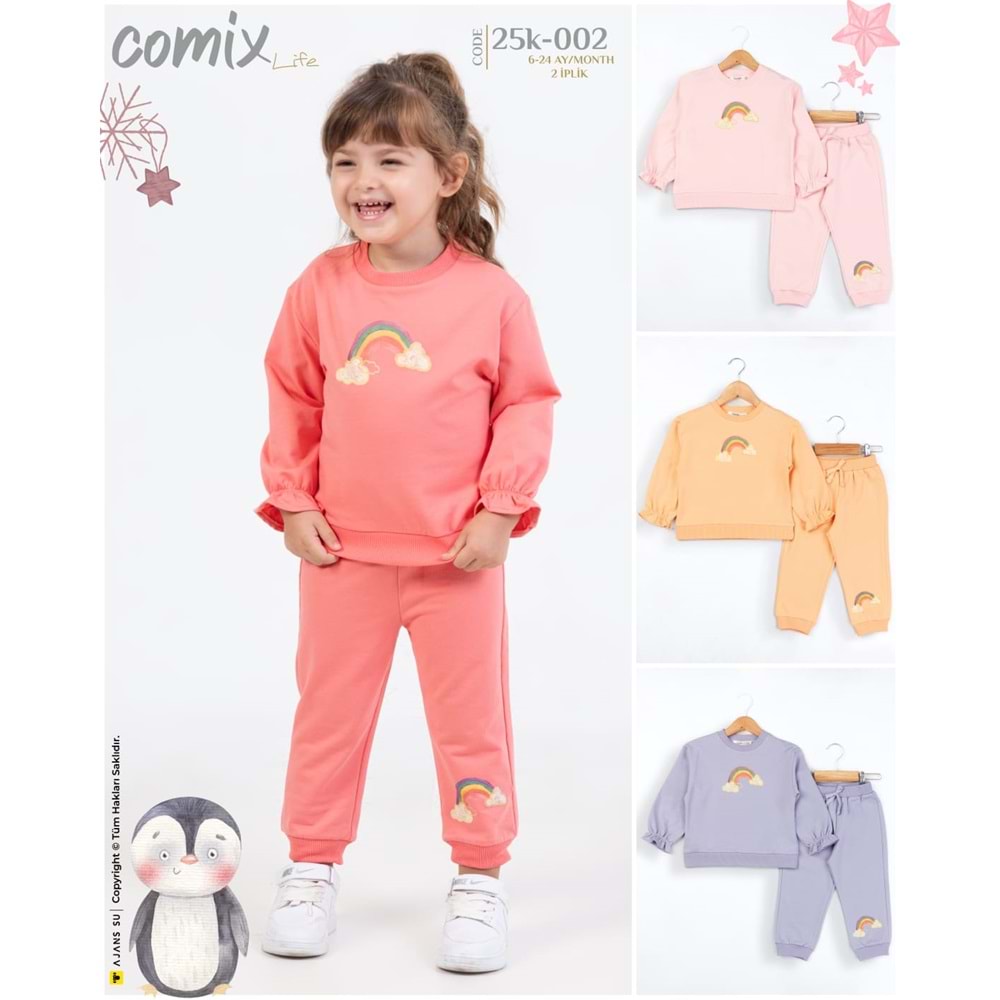 Comix Rainbow Kız Takım 6-24 ay 25K-002