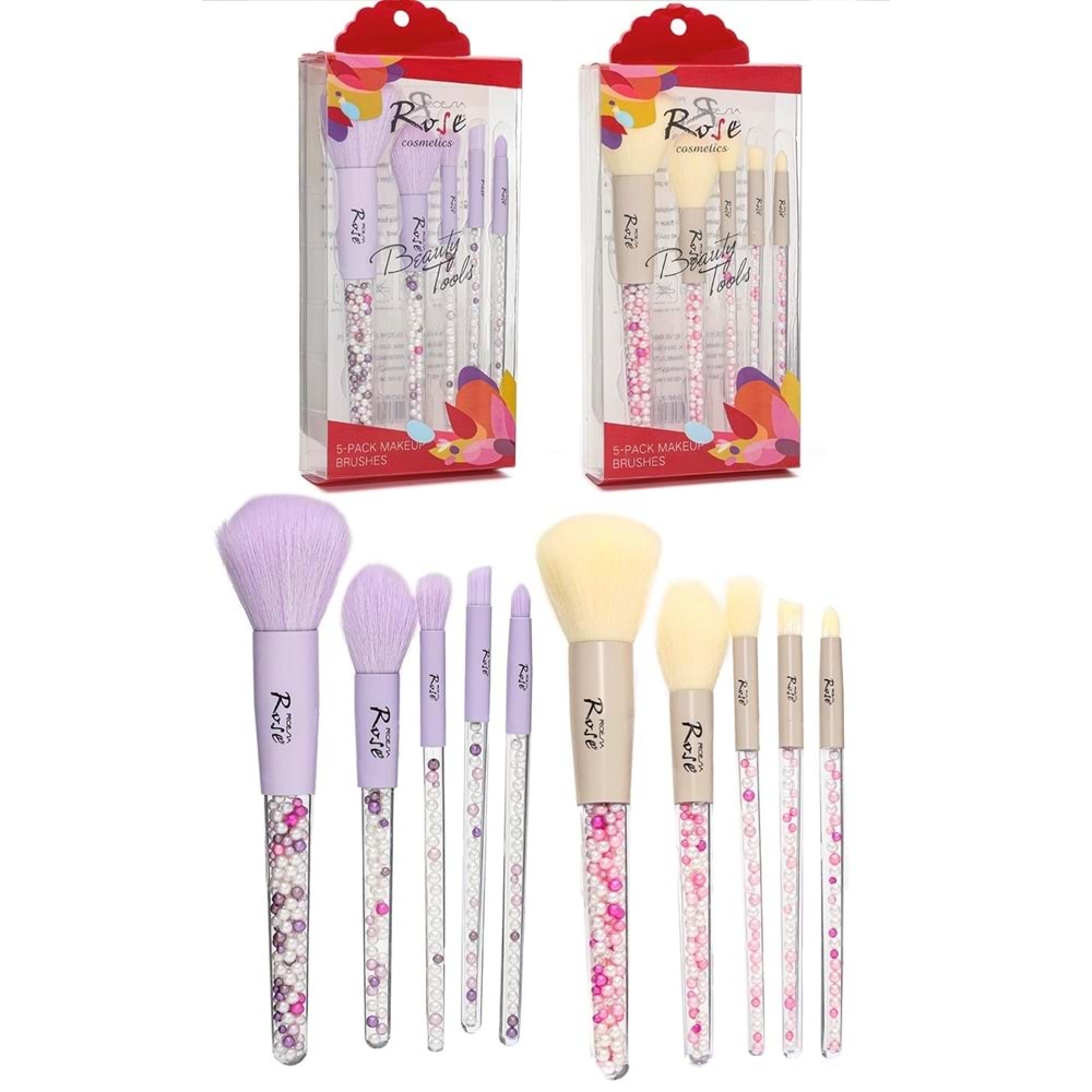 Rose Boncuklu 5li Fırça Seti RF-74 6*