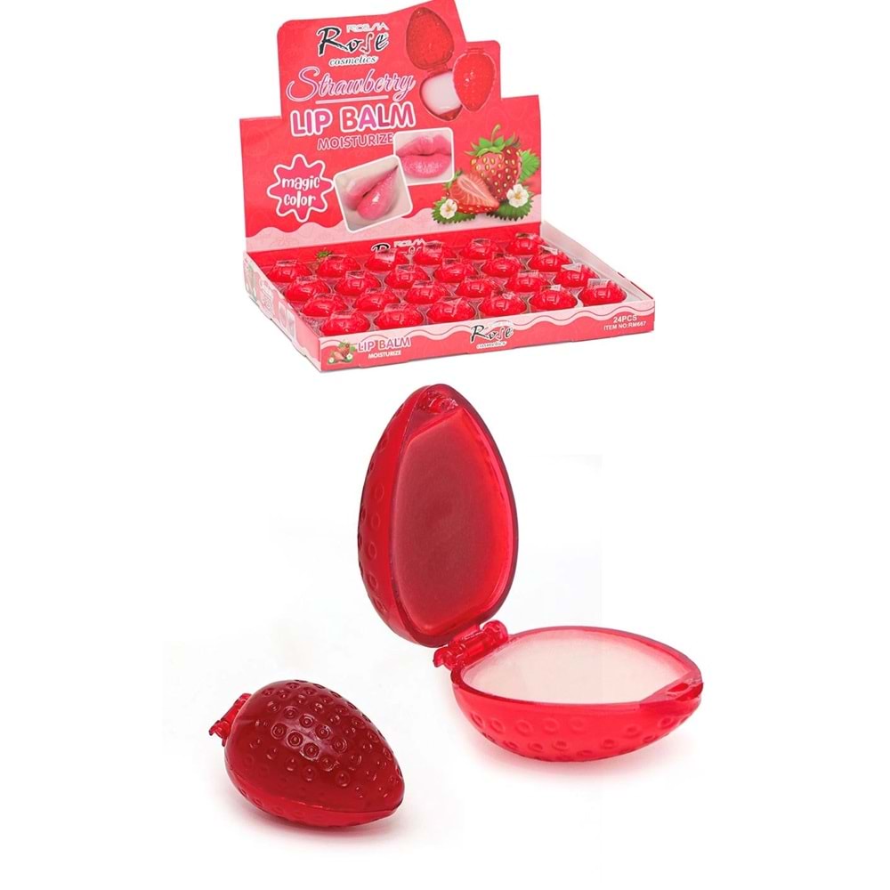 Rose 2li New Çilek Model Dudak Koruyucu Rm667 24*