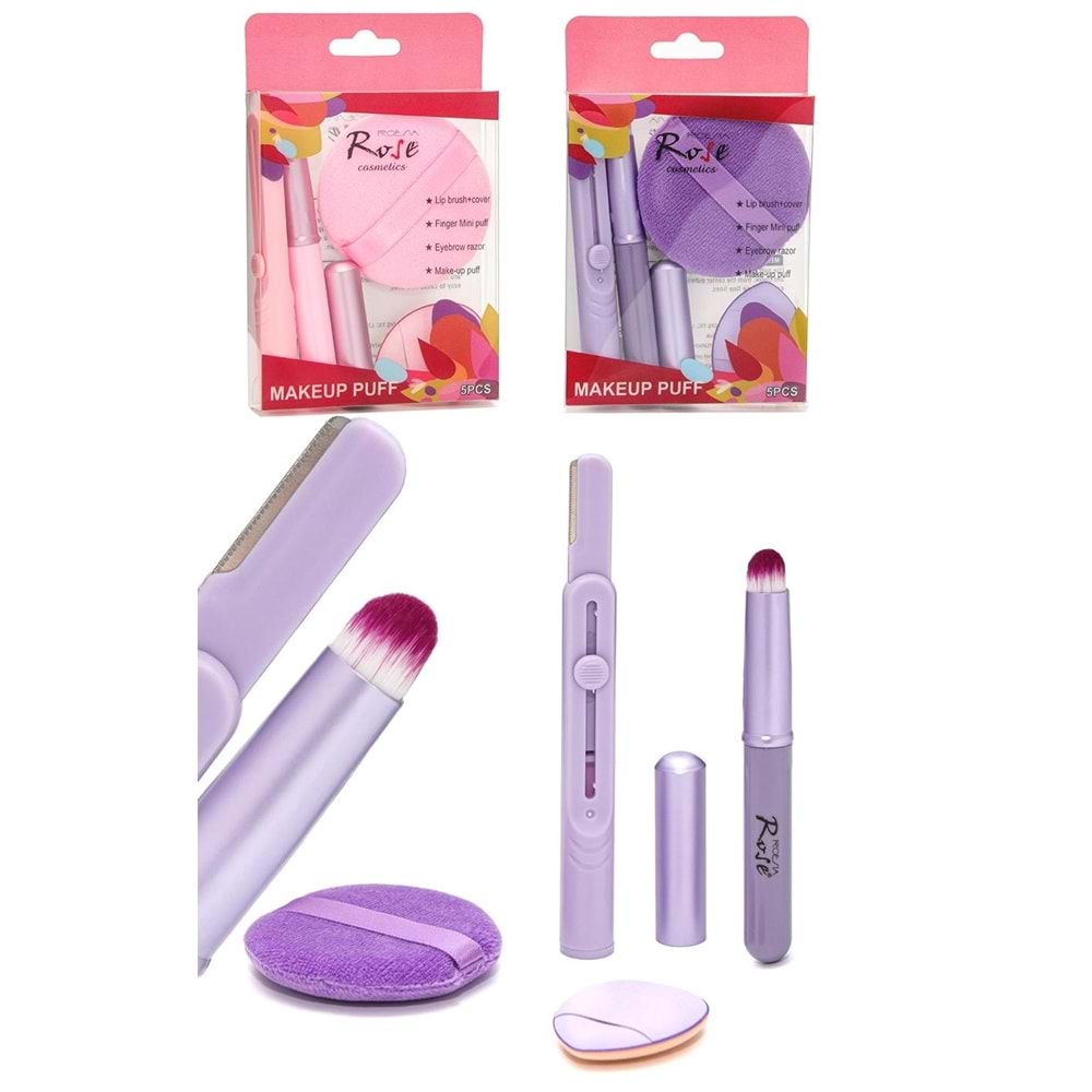 Rose 5li Fırça Sünger Ustura Seti Rf1118-4 12*