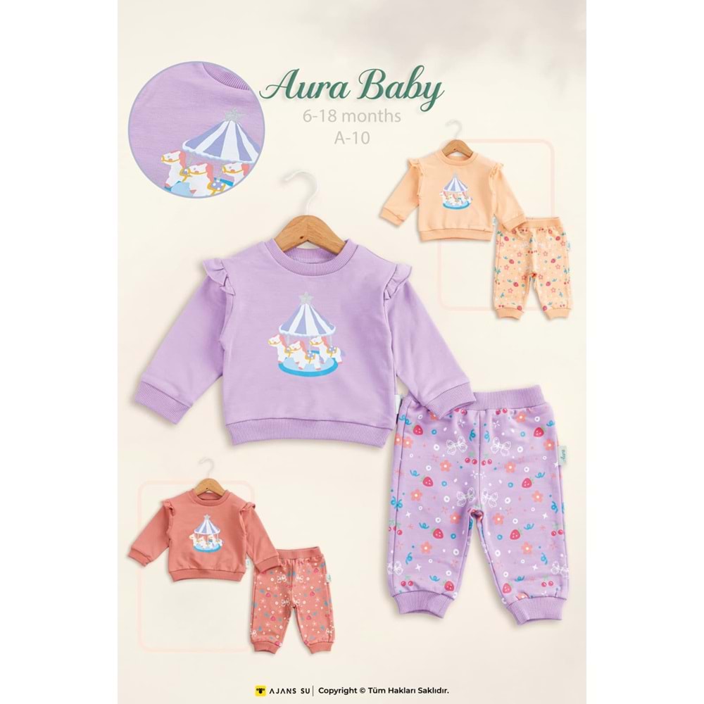 Aura Baby Carousel Kız Takım 6-18 Ay A-10