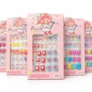 Rose ithal 12li çocuk takma tırnak 12* rt-8