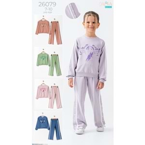 Damla Bebe 7-10 Yaş Tiger Baskı Kız takım 26079