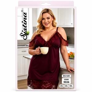 Sistina Dantelli Fantazi Gecelik Battal 9026