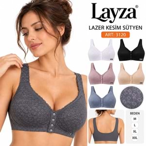 Layza Lazer Kesim Danteli Düğmeli Sütyen 3120 6*
