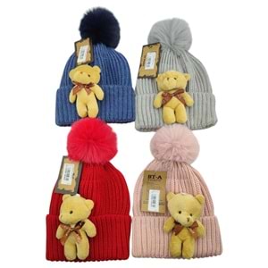 Ponponlu Ayıcıklı Bere