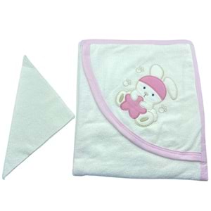 Bebaylin Kırem Yıldız Tavşan Havlu Pembe