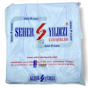 Seher Erkek Penye Atlet Beyaz No:6 6*