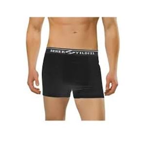 Seher Erkek Boxer Siyah L 6*