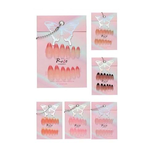 ROSE KELEBEK TAKMA TIRNAK 12* RT-28