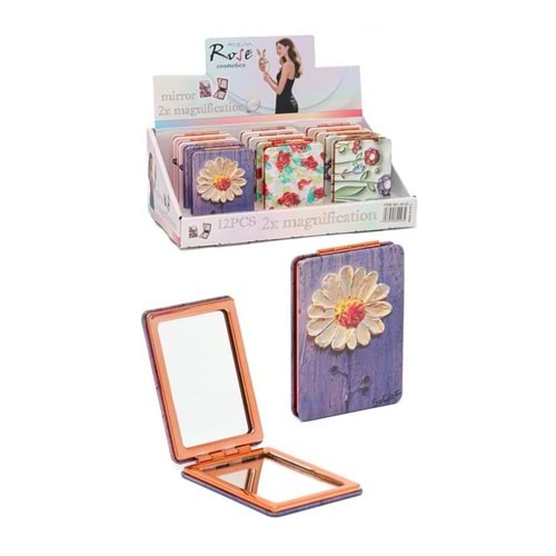 ROSE KATLANABİLİR CEP AYNASI 12*AY-23
