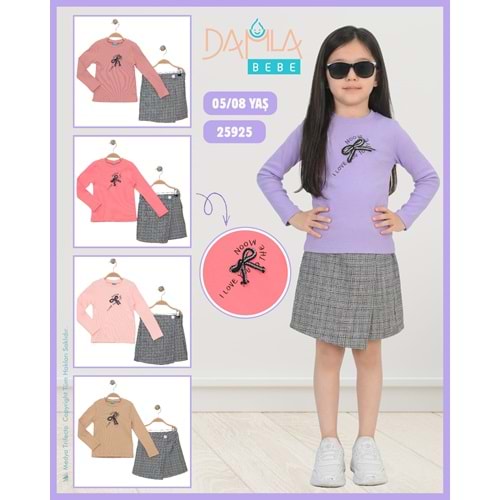 Damla Bebe 5-8 Yaş Noow Baskı Kız Etek Takım 25925