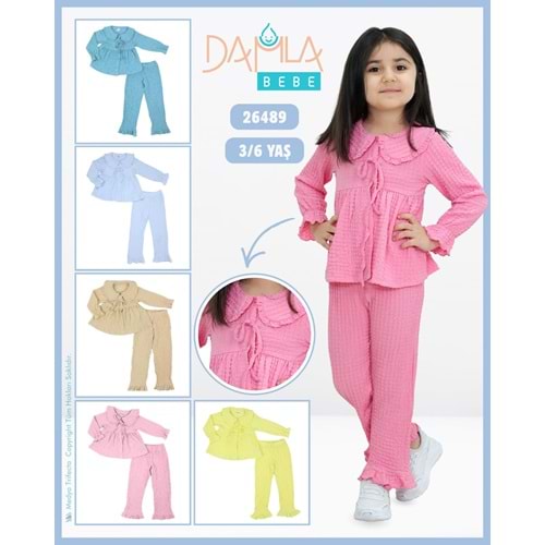 Damla Bebe 3-6 Yaş Geniş Yakalı Kız Takım 26489