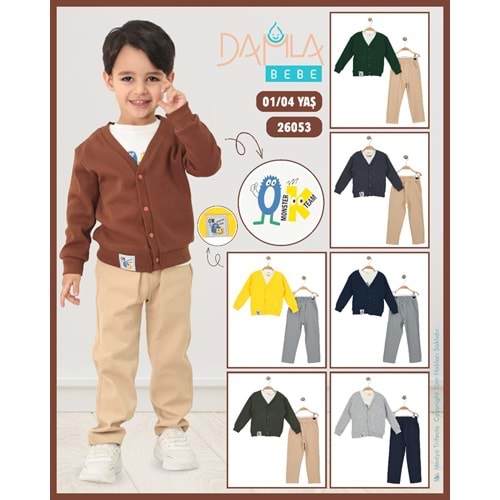 Damla Bebe 1-4 Yaş Monsret Baskı Erkek Takım 26053