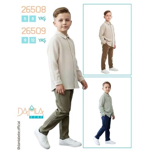 Damla Bebe 5-8 Yaş Yakalı Erkek Gömlek 26508