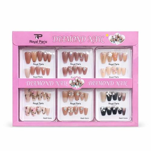 Royal Paris Taşlı Kedi Gözü Takma Tırnak rc-469 12*