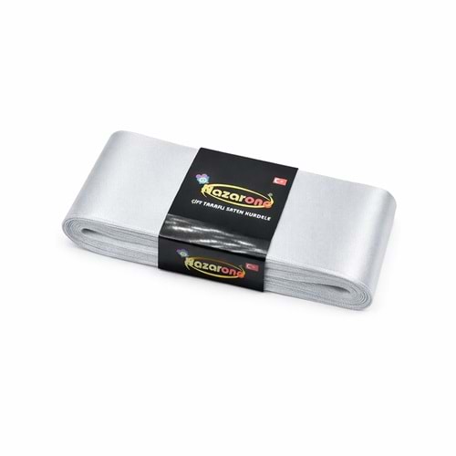 Nazarone Saten Kurdele Sade Beyaz No:22 60mm