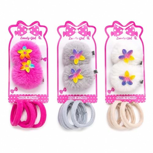 Ponpon Lastik Toka Set-4 12*