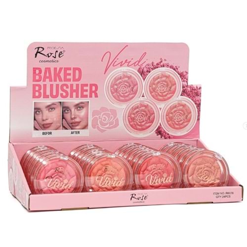 Rose Baked Blusher Desenli Allık r6076 24*