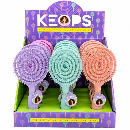 Keops 3D Yuvarlak Büyük Tarak 581855 12*